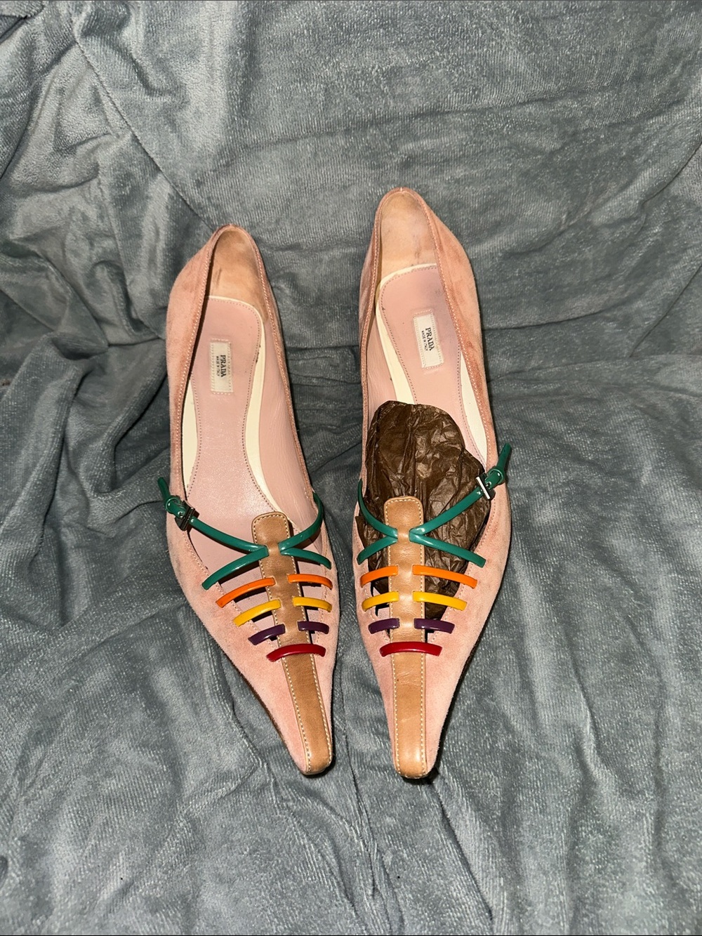 Vtg 1990-2000 dress suede pumps. Well maintained. Sz. 39.5. US. 8. Made in Italy